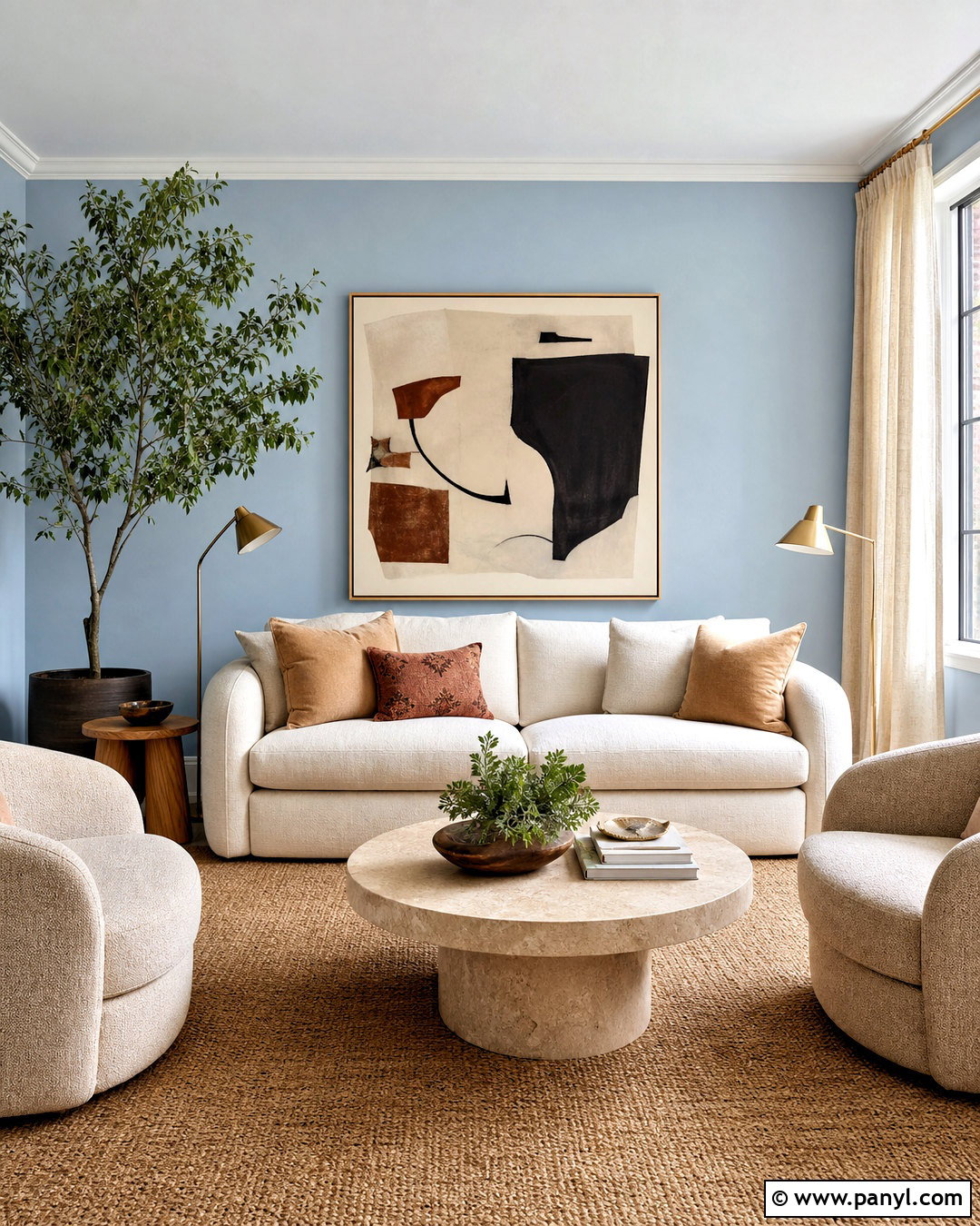Light Blue Living Room Walls With A Cream Sofa - 20 light blue living room walls