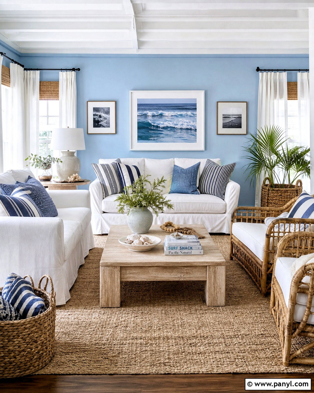 Light Blue Living Room Walls With Coastal Decor - 20 light blue living room walls