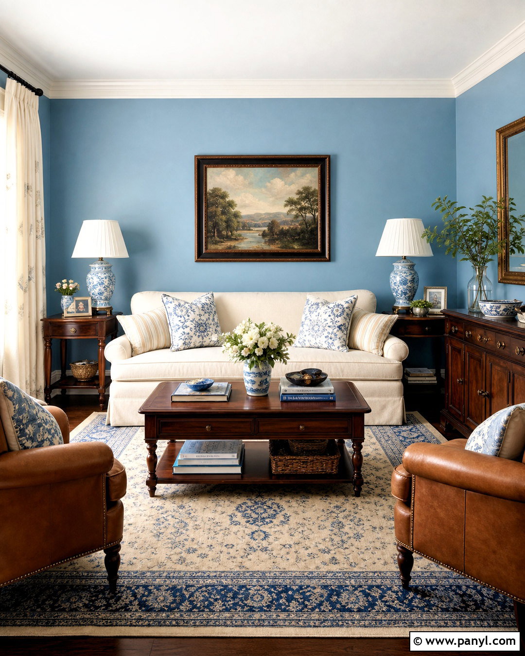 Light Blue Living Room Walls With Dark Wood Furniture - 20 light blue living room walls