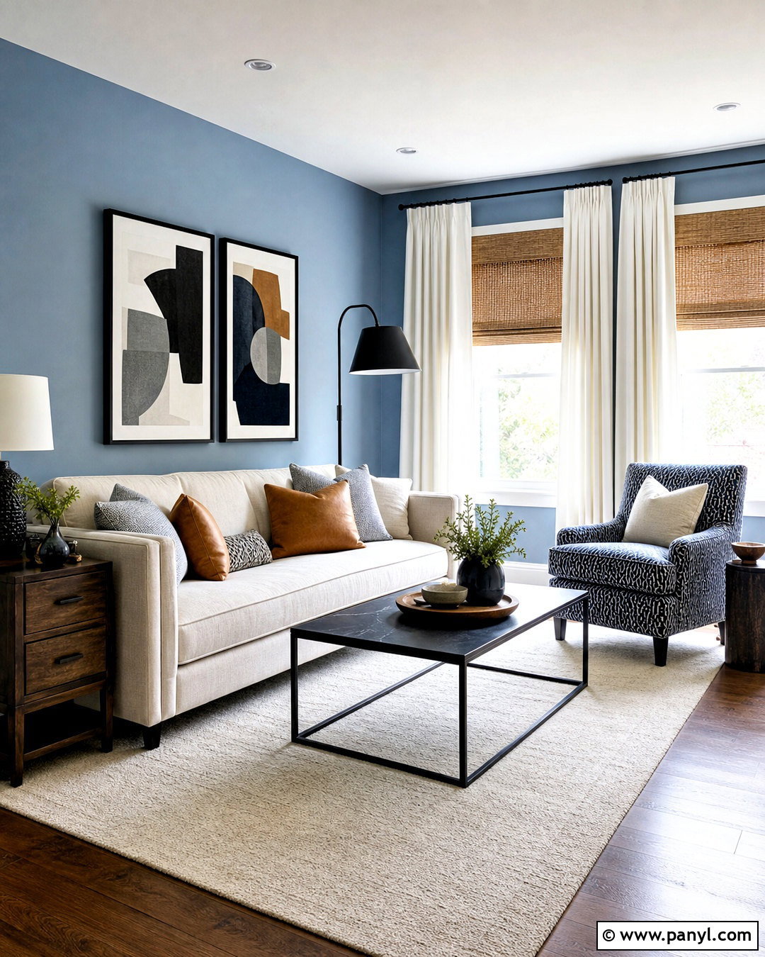 Light Blue Living Room With Black Accents - 20 light blue living room ideas