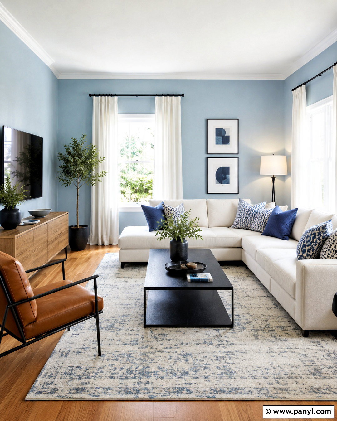 Light Blue Living Room With Black Accents - 20 light blue living room color scheme ideas