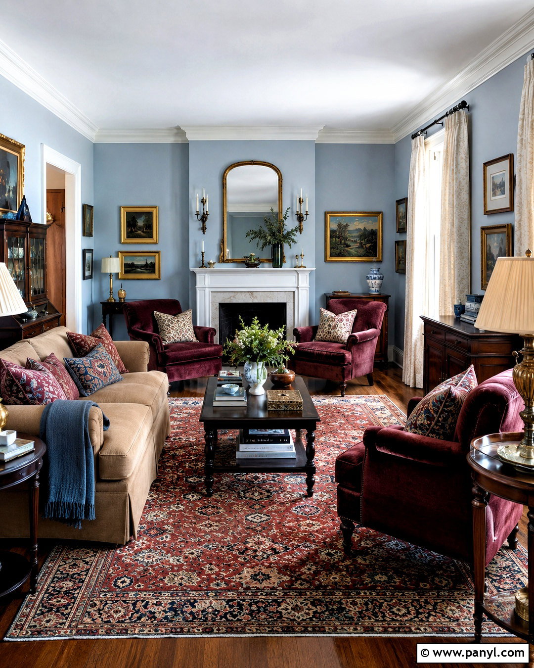 Light Blue Living Room With Burgundy - 20 light blue living room color scheme ideas