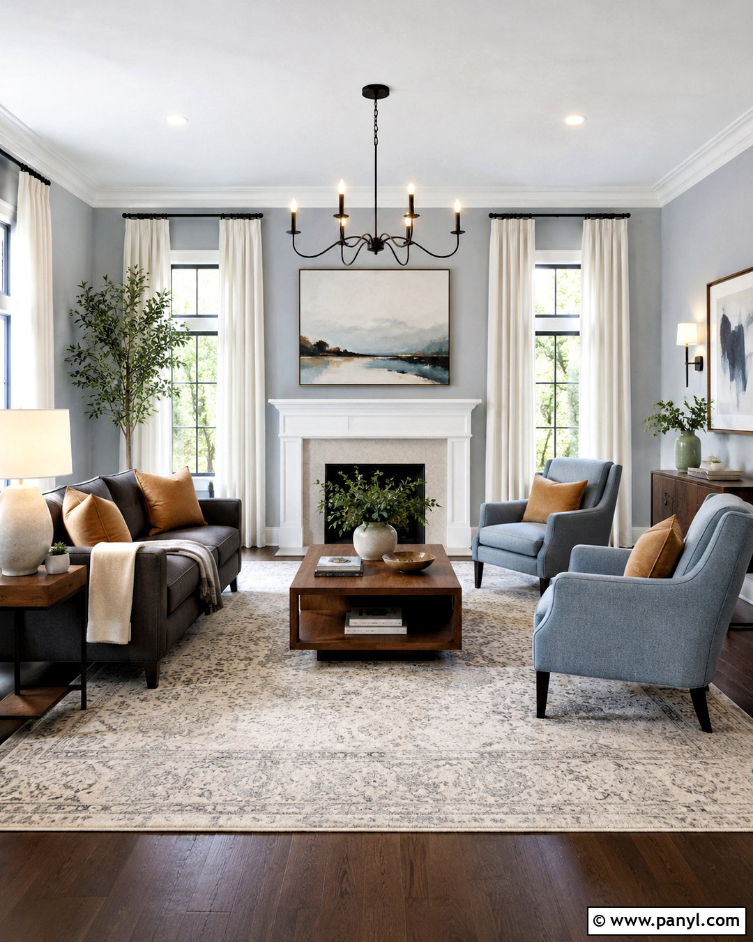 Light Blue Living Room With Charcoal Gray - 20 light blue living room color scheme ideas