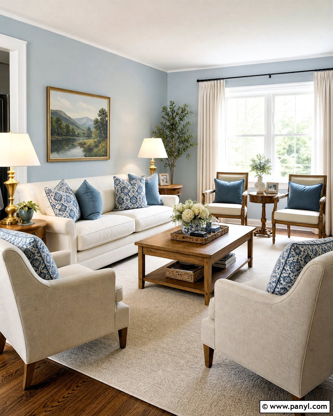 Light Blue Living Room With Cream Furniture - 20 light blue interior ideas