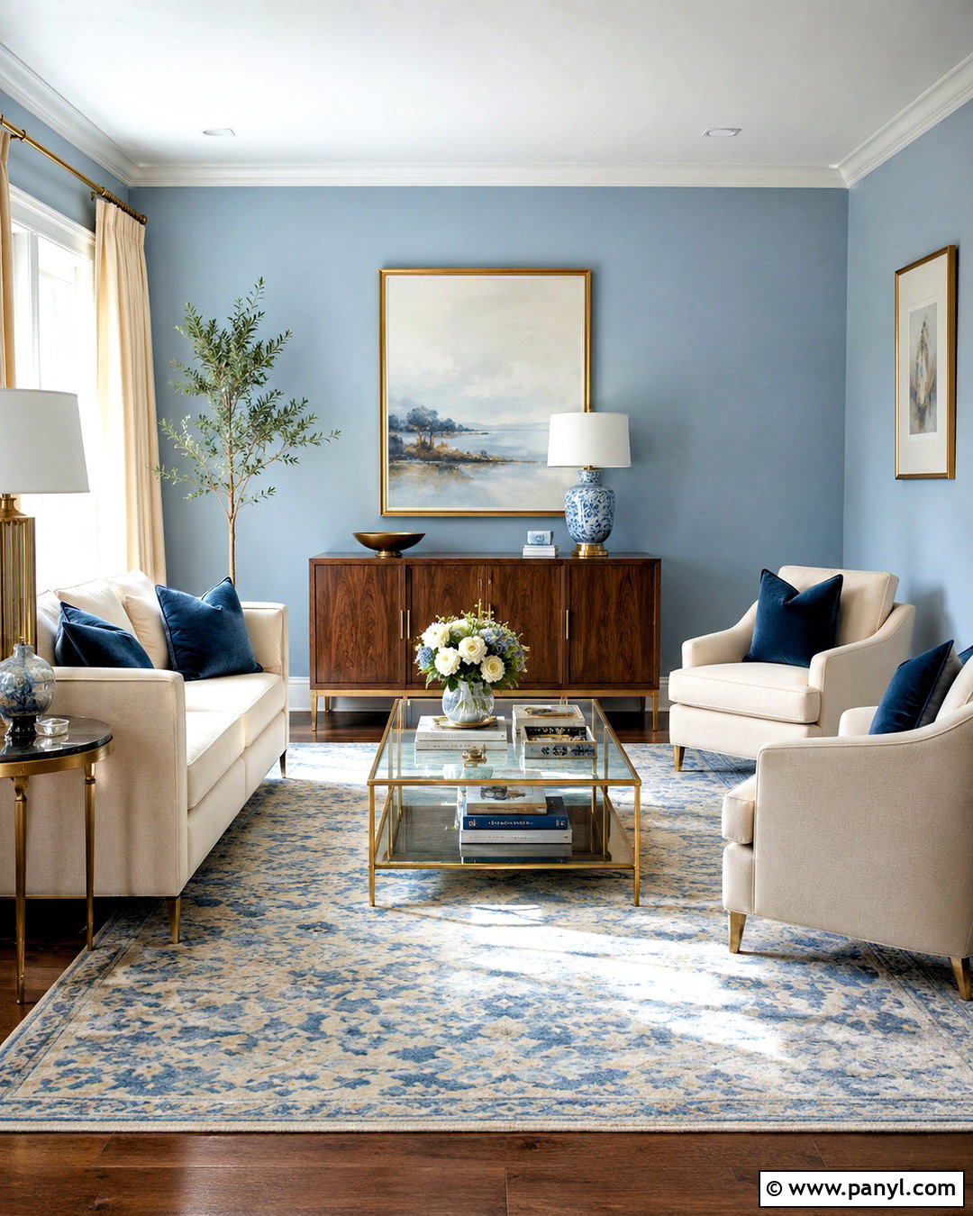 Light Blue Living Room With Gold - 20 light blue living room color scheme ideas