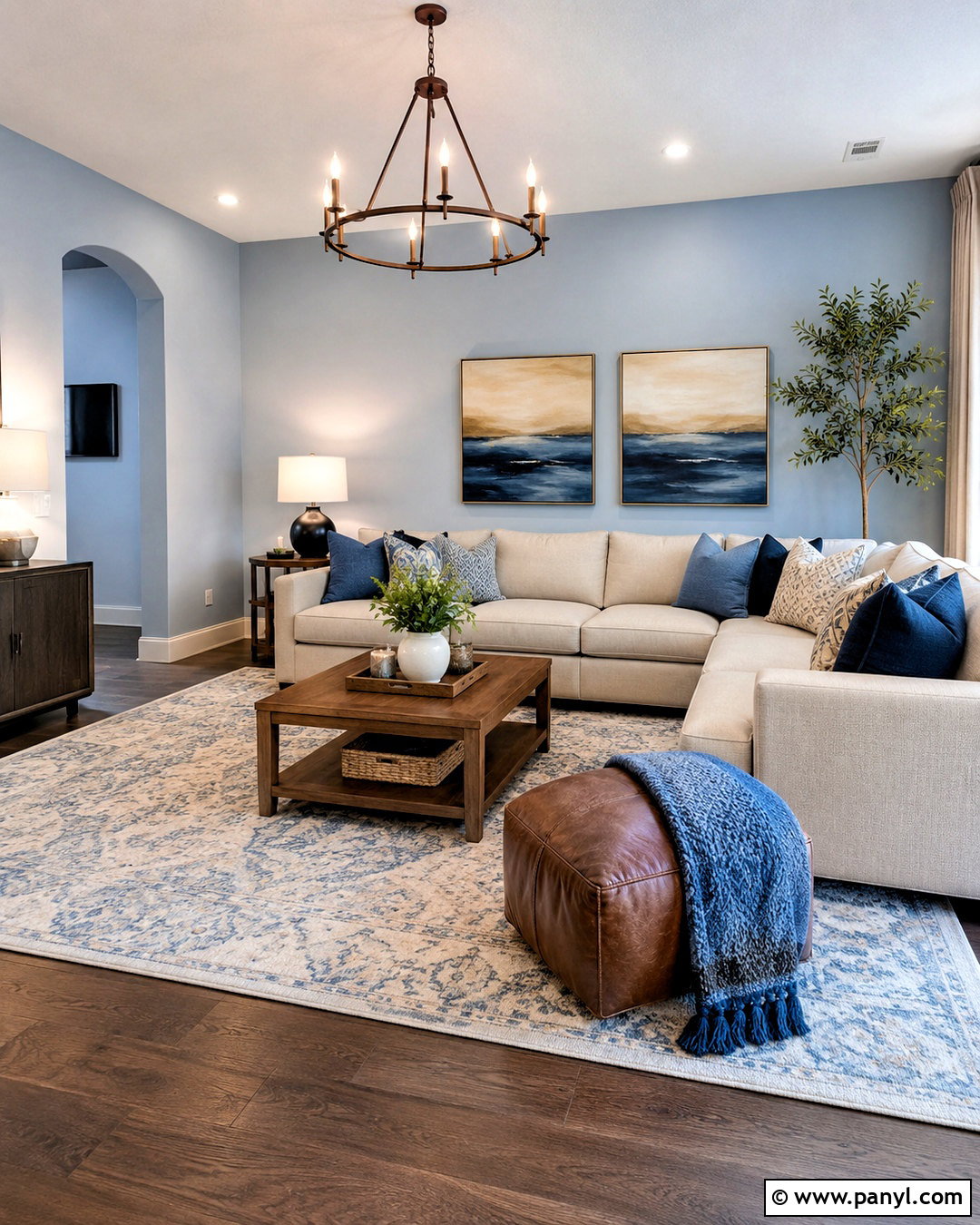 Light Blue Living Room With Greige - 20 light blue living room color scheme ideas