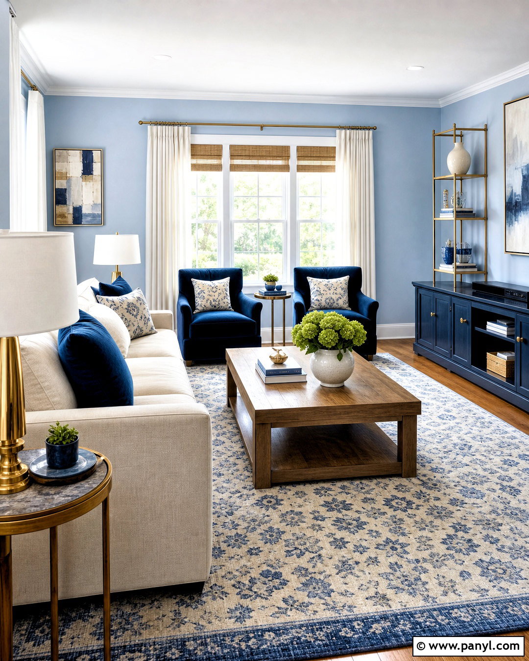 Light Blue Living Room With Navy Accents - 20 light blue living room ideas