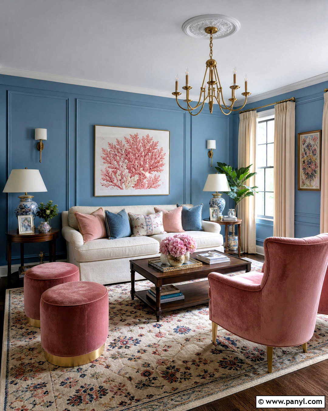 Light Blue Living Room With Pink Accents - 20 light blue living room ideas