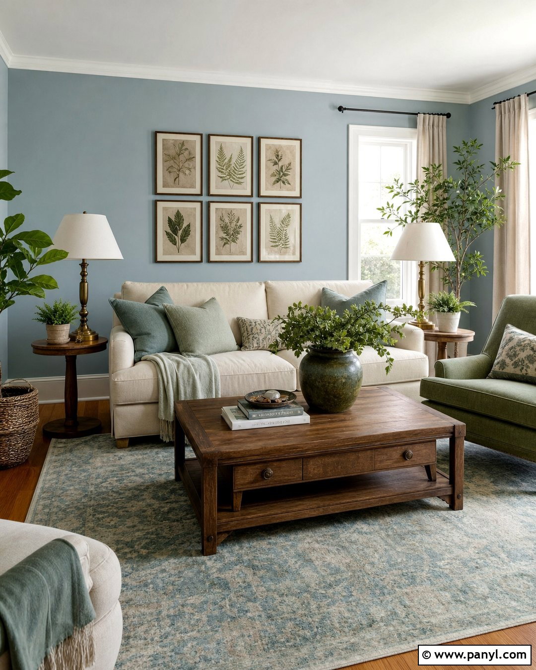 Light Blue Living Room With Sage Green - 35 Light Blue Wall Color Ideas