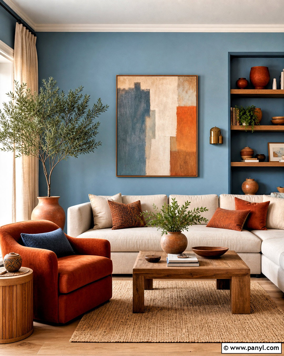 Light Blue Living Room With Terracotta - 20 light blue living room ideas