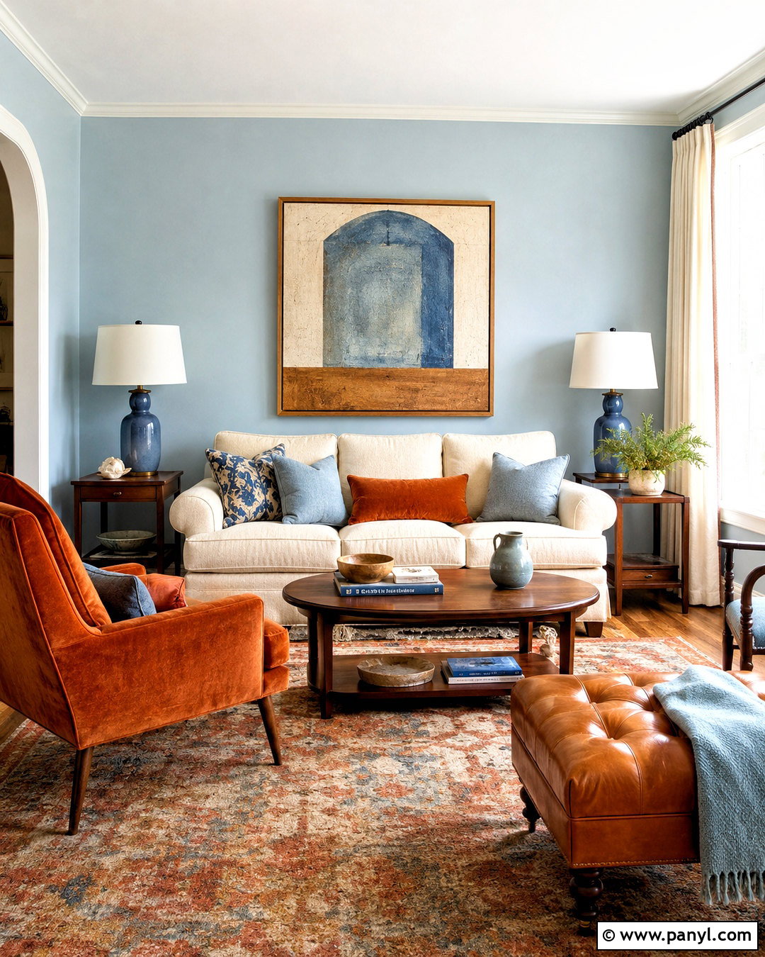 Light Blue Living Room With Terracotta - 20 light blue living room color scheme ideas