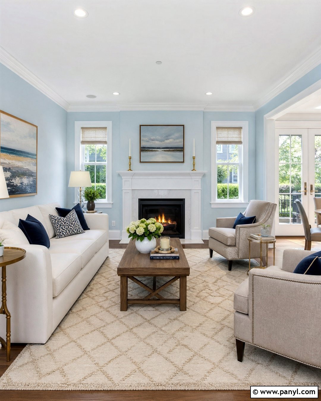 Light Blue Living Room With White Trim - 35 Light Blue Wall Color Ideas