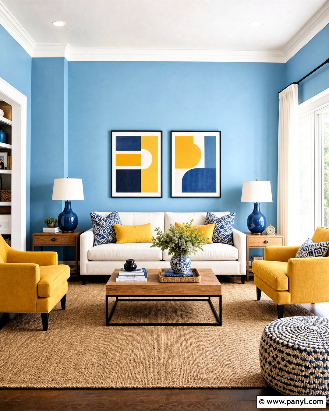 Light Blue Living Room With Yellow Accents - 20 light blue living room ideas