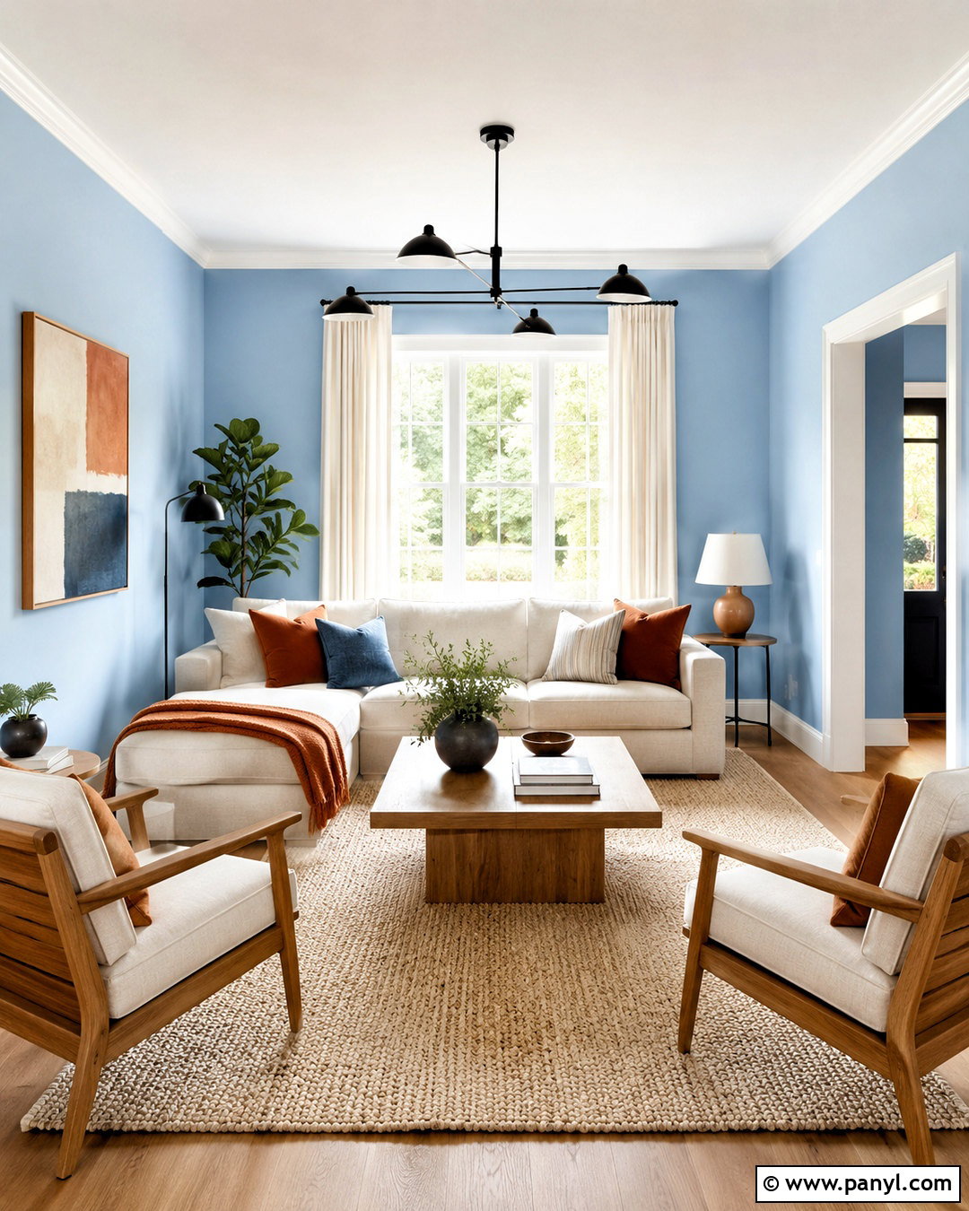 Light Blue Living Room - 40 blue wall paint ideas
