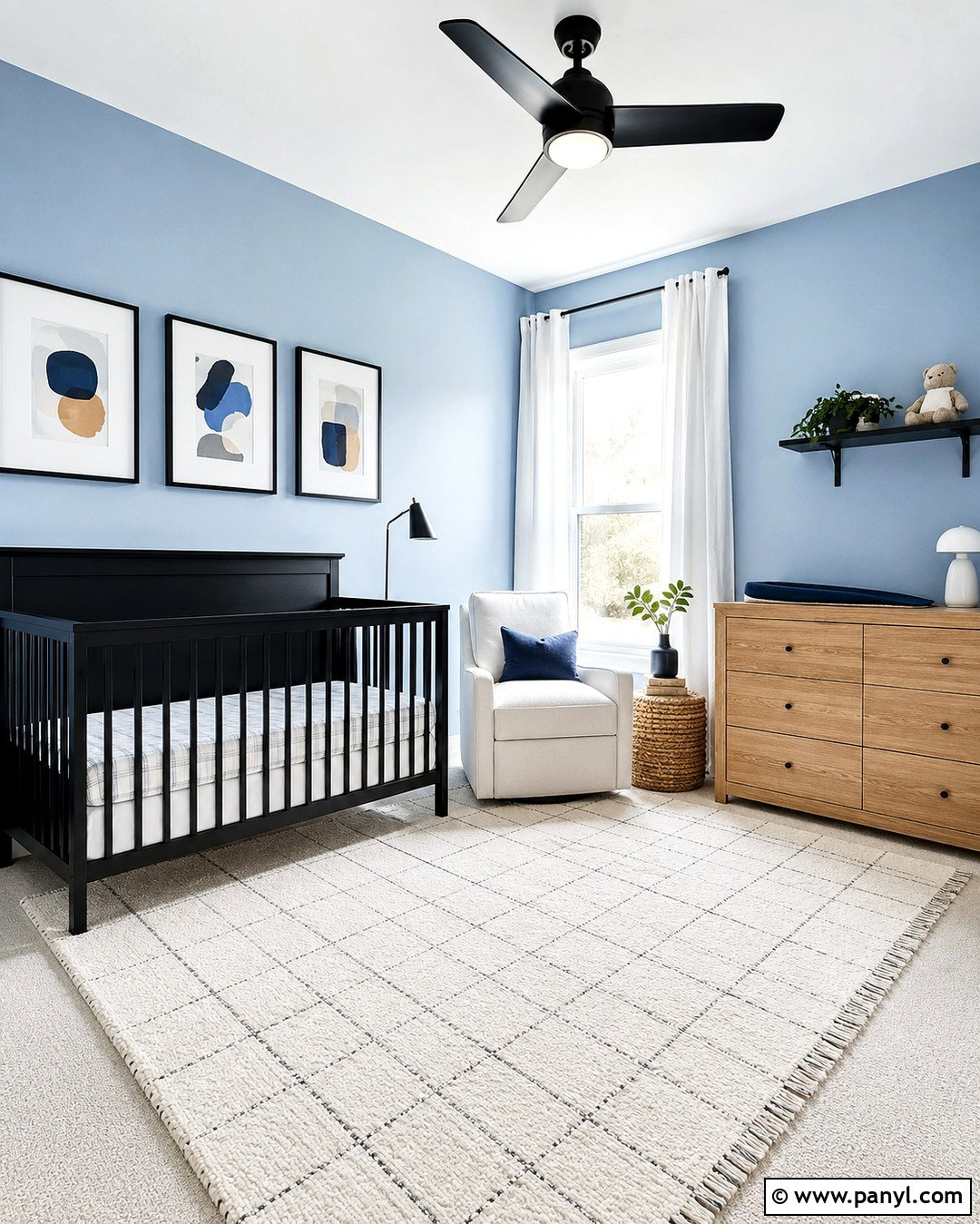 Light Blue Nursery Walls With Black Accents - 20 Nursery Light Blue Walls