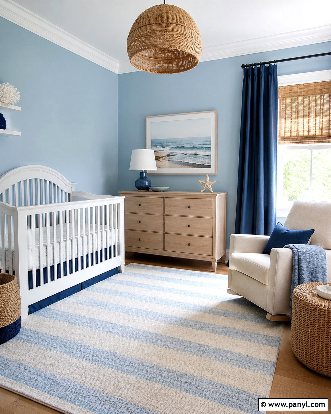 Light Blue Nursery Walls With Coastal Decor - 20 Nursery Light Blue Walls