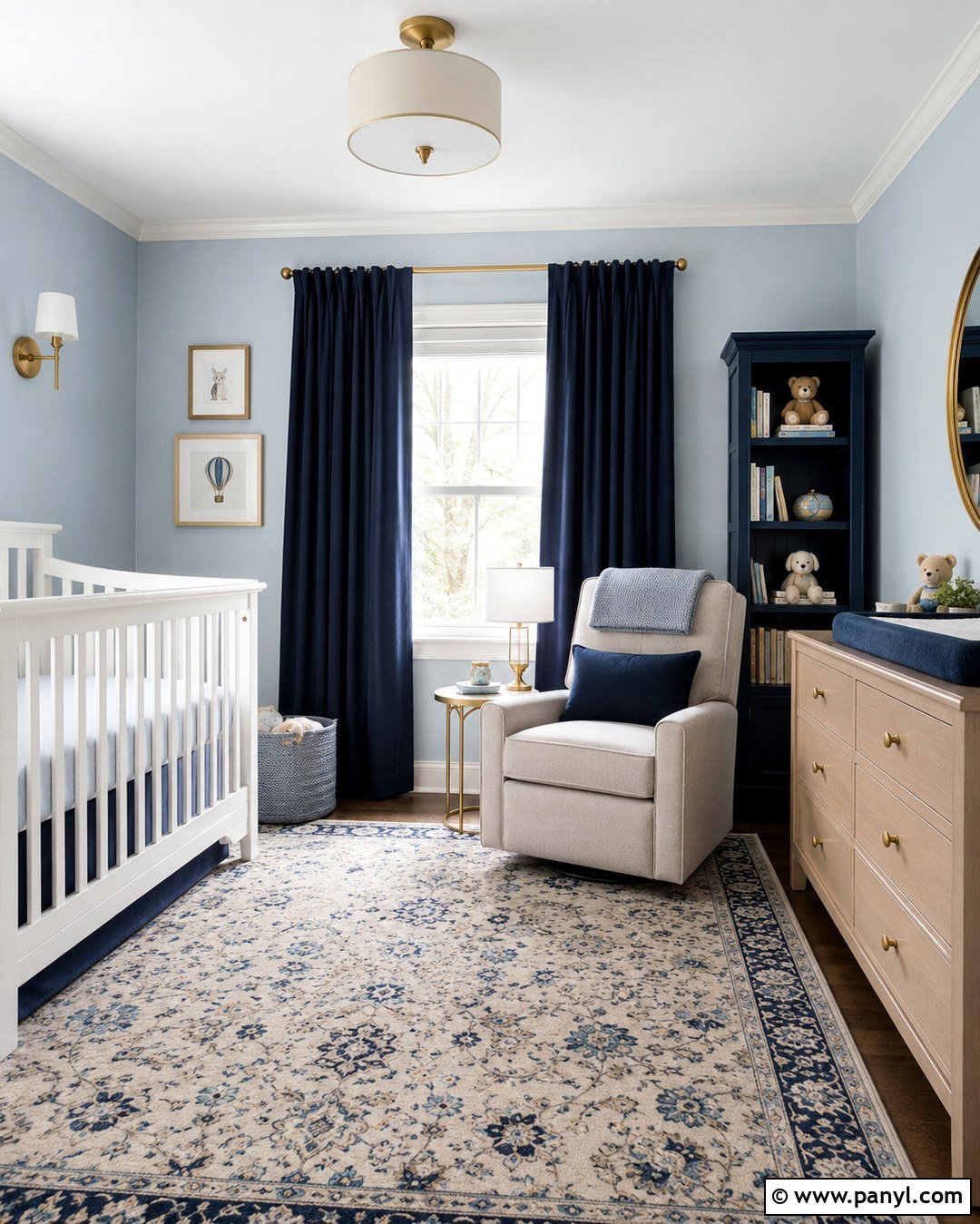 Light Blue Nursery Walls With Navy Accents - 20 Nursery Light Blue Walls