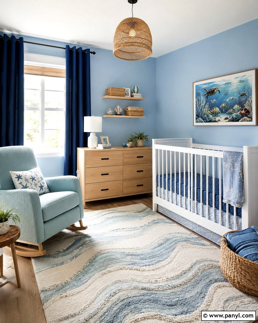 Light Blue Nursery Walls With Ocean Decor - 20 Nursery Light Blue Walls
