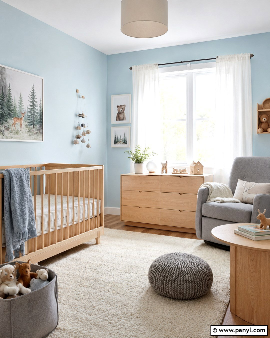 Light Blue Nursery Walls With Scandinavian Decor - 20 Nursery Light Blue Walls