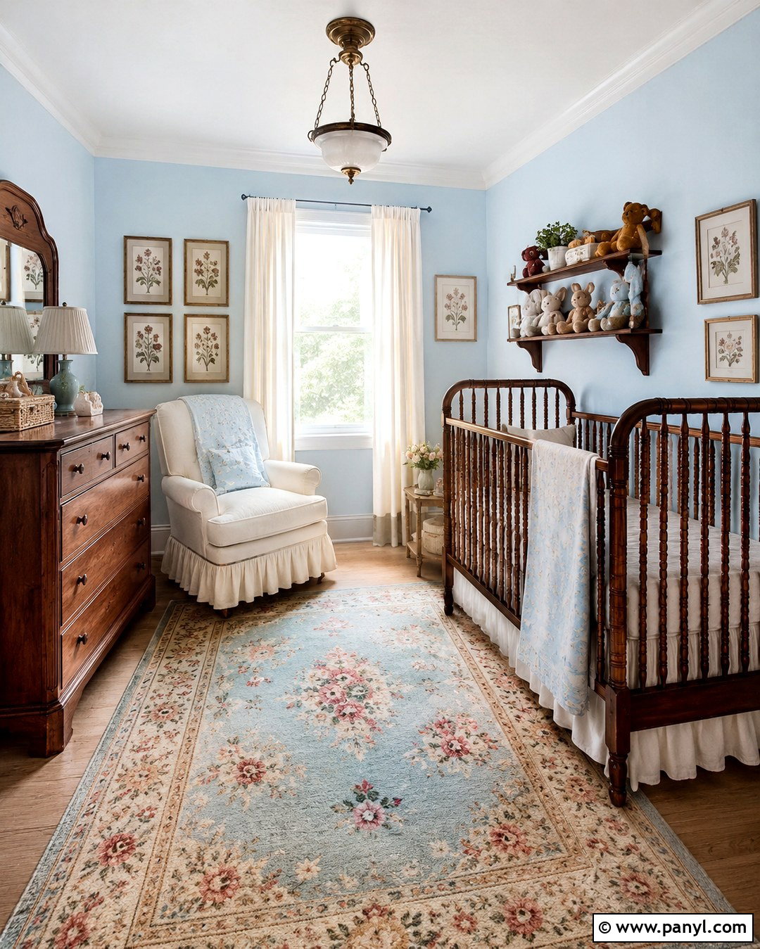 Light Blue Nursery Walls With Vintage Furniture - 20 Nursery Light Blue Walls