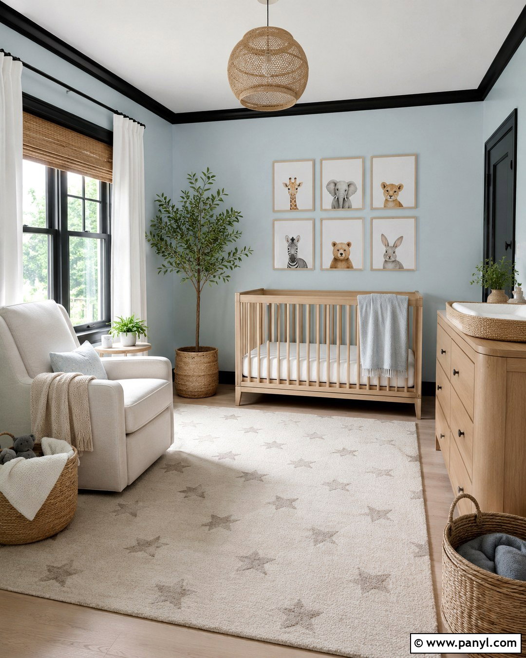 20 Light Blue Walls With Black Trim Ideas for Bold Contrast