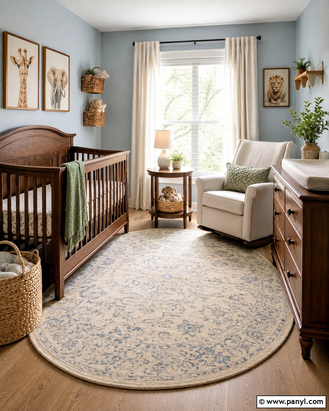 Light Blue Nursery With Brown Wood Furniture - 20 light blue walls brown furniture ideas