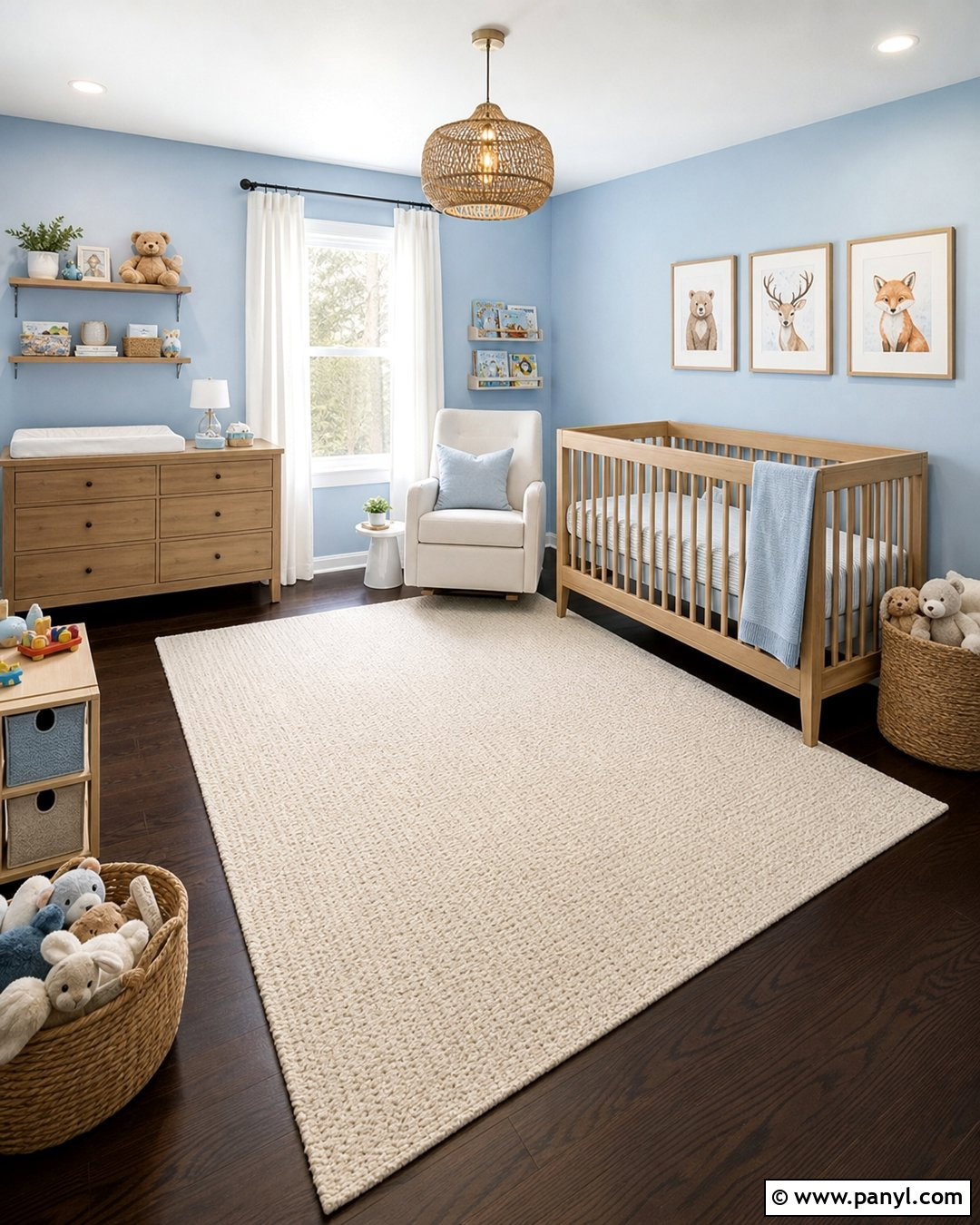 Light Blue Nursery With Dark Hardwood Floors - 20 Light Blue Walls With Dark Floors