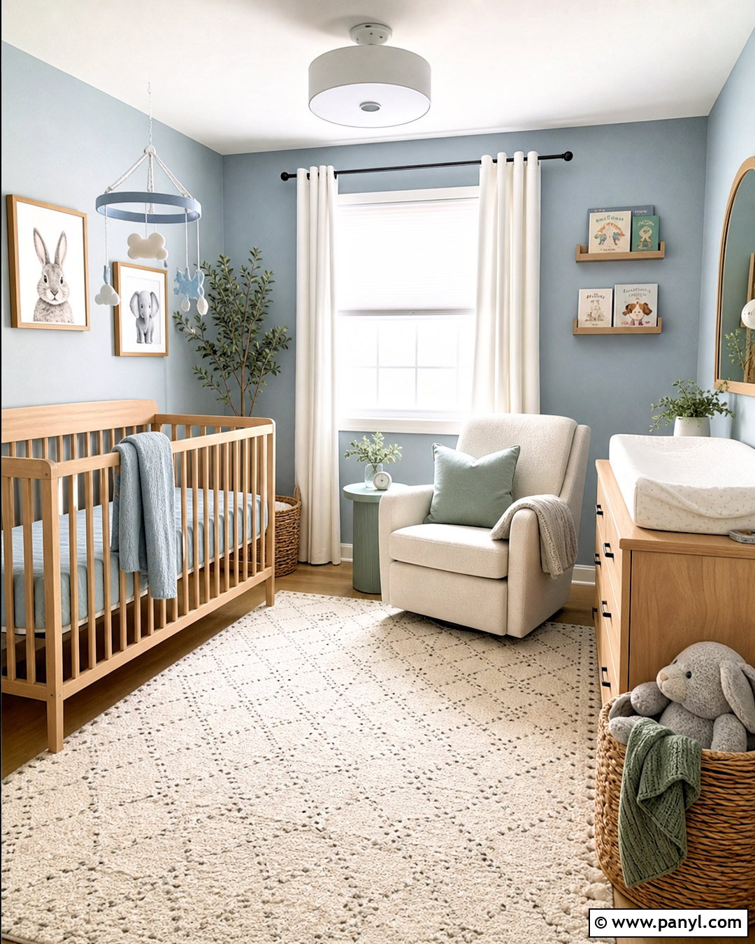 Light Blue Nursery With Natural Wood - 20 light blue interior ideas