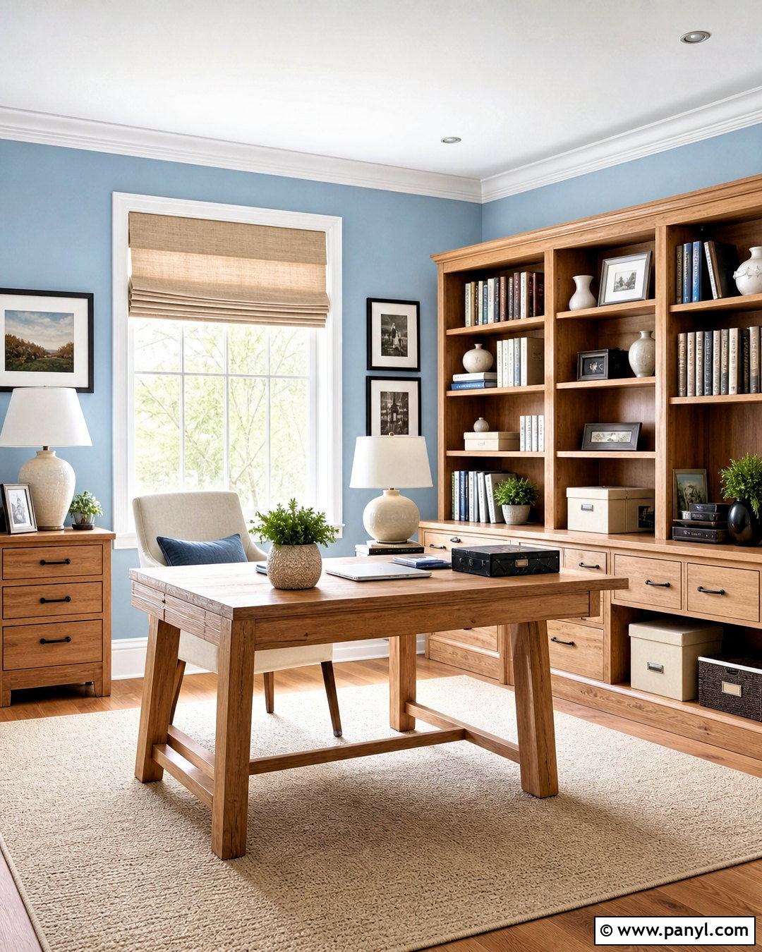 Light Blue Office Walls With Oak Furniture - 20 light blue office walls