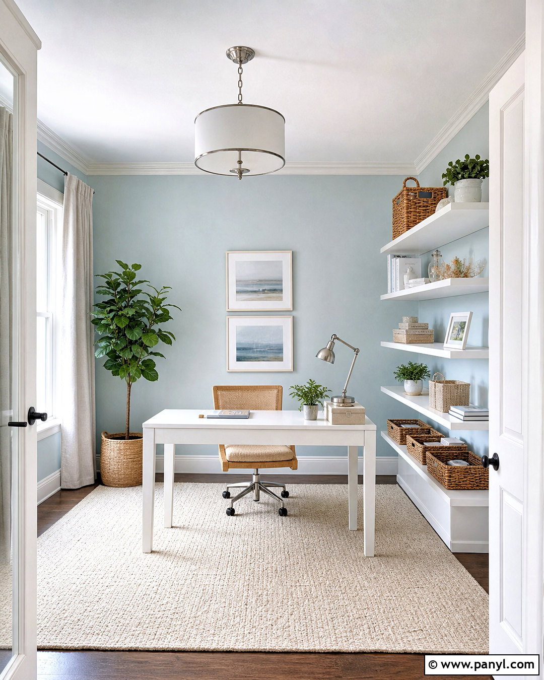 Light Blue Office Walls With White Trim - 20 light blue office walls