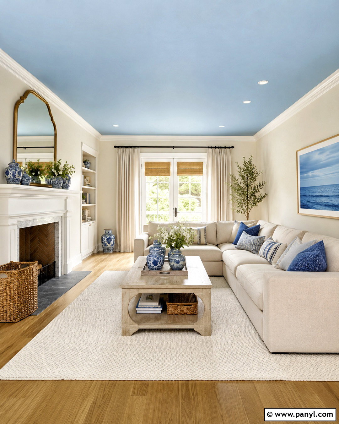 Light Blue Painted Ceiling - 20 painted ceiling ideas living room ideas