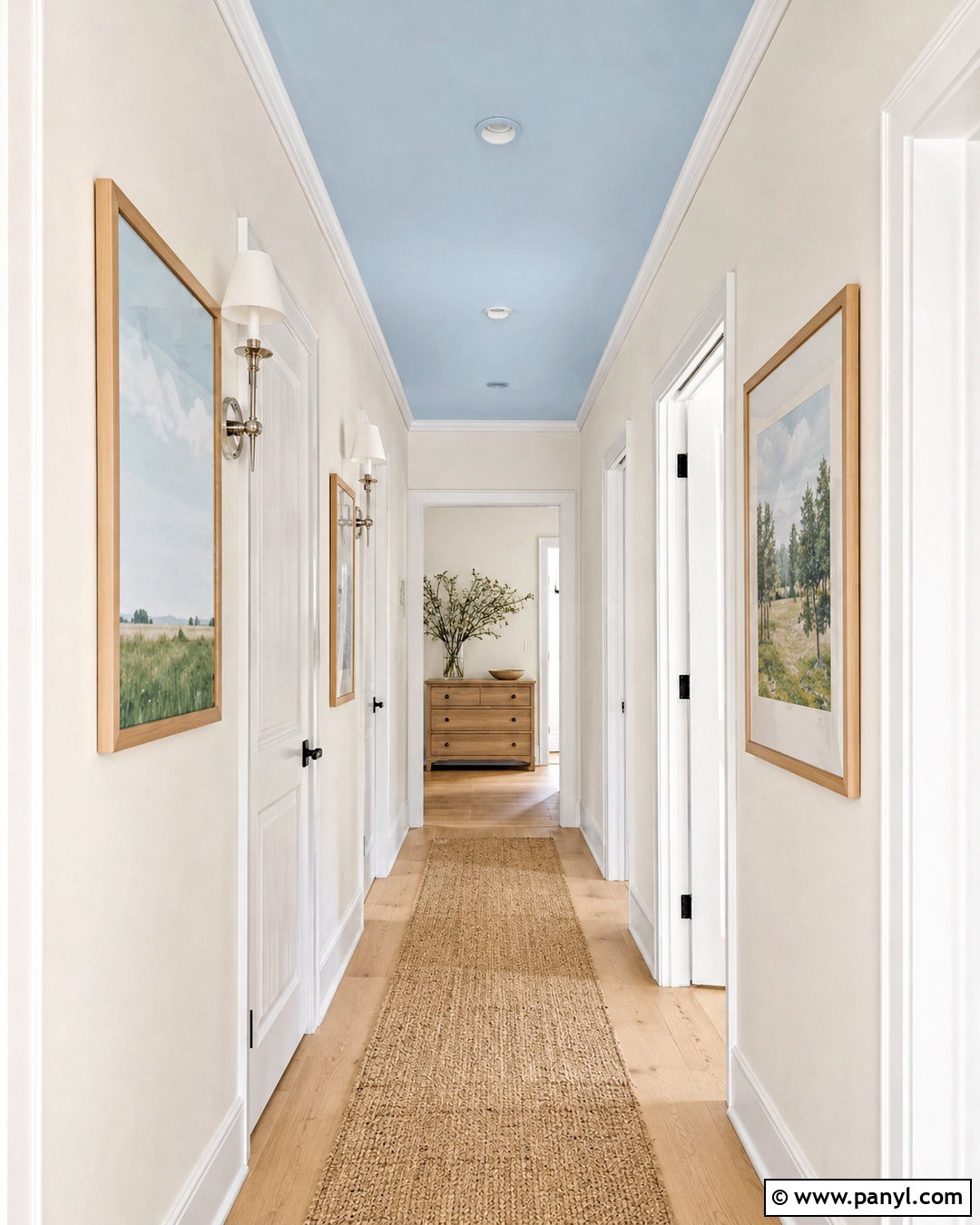 Light Blue Painted Hallway Ceiling - 20 painted ceiling hallway ideas