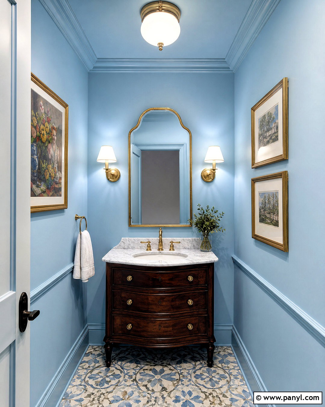 Light Blue Powder Room - 20 light blue bathroom ideas
