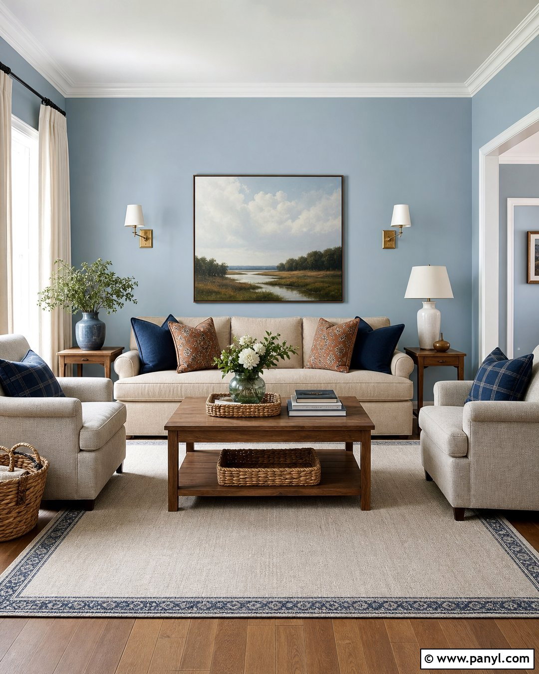 Light Blue Room With Beige Furniture - 35 Light Blue Wall Color Ideas