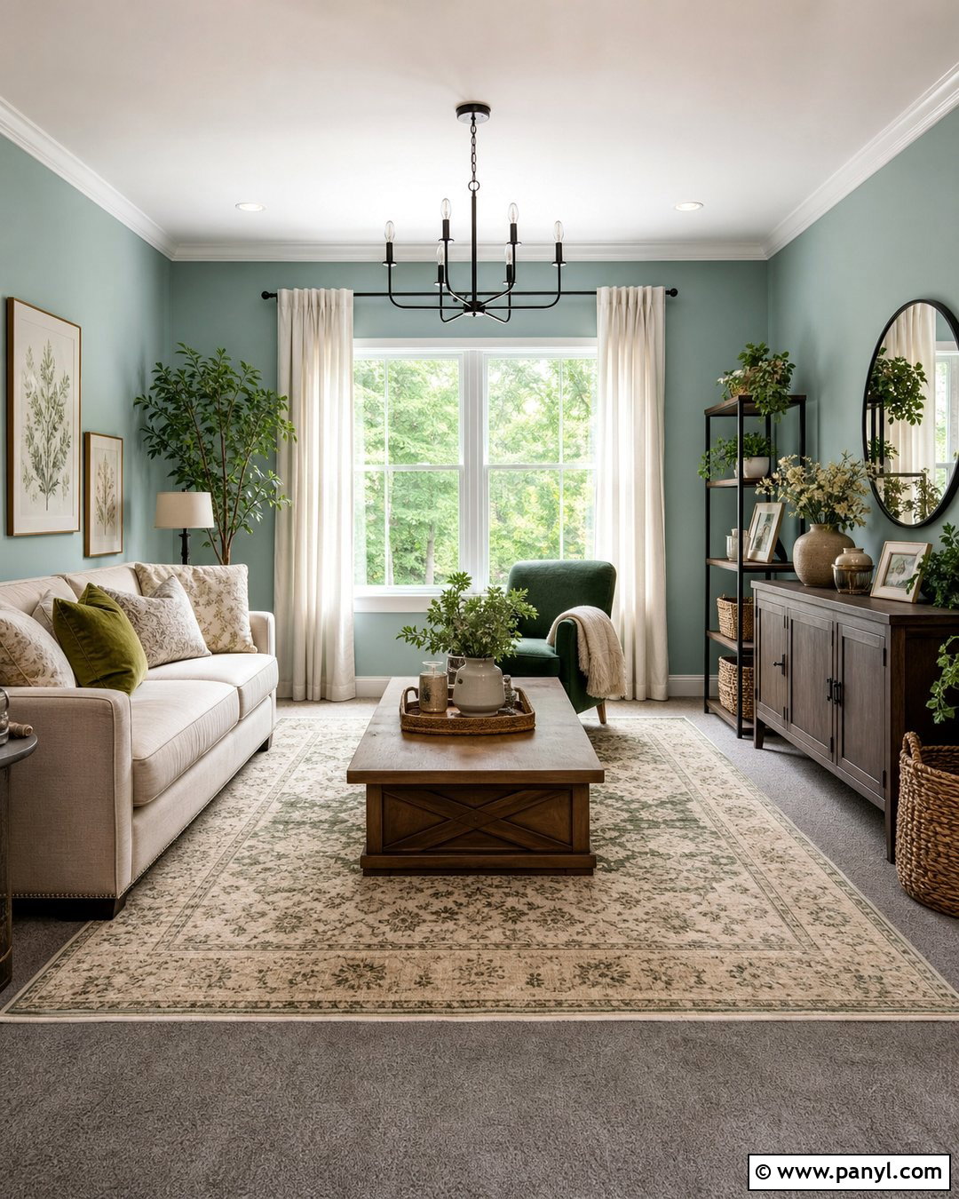 Light Blue Room With Green Accents - 20 Light Blue Walls Grey Carpet Ideas