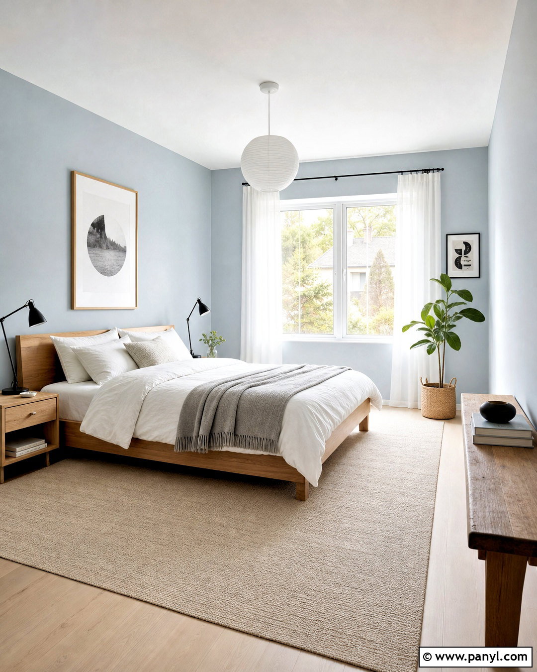 Light Blue Scandinavian Bedroom - 20 light blue wall bedroom ideas