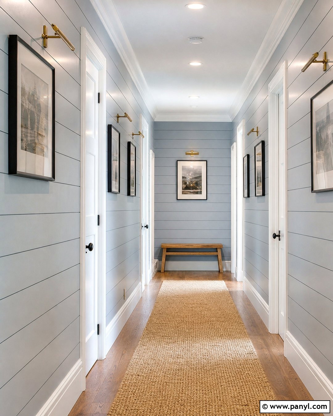 Light Blue Shiplap Hallway - 20 Light Blue Shiplap Ideas