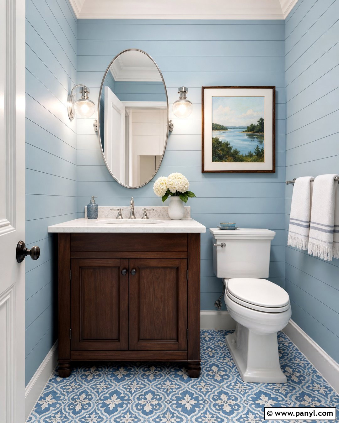 Light Blue Shiplap Powder Room - 20 Light Blue Shiplap Ideas
