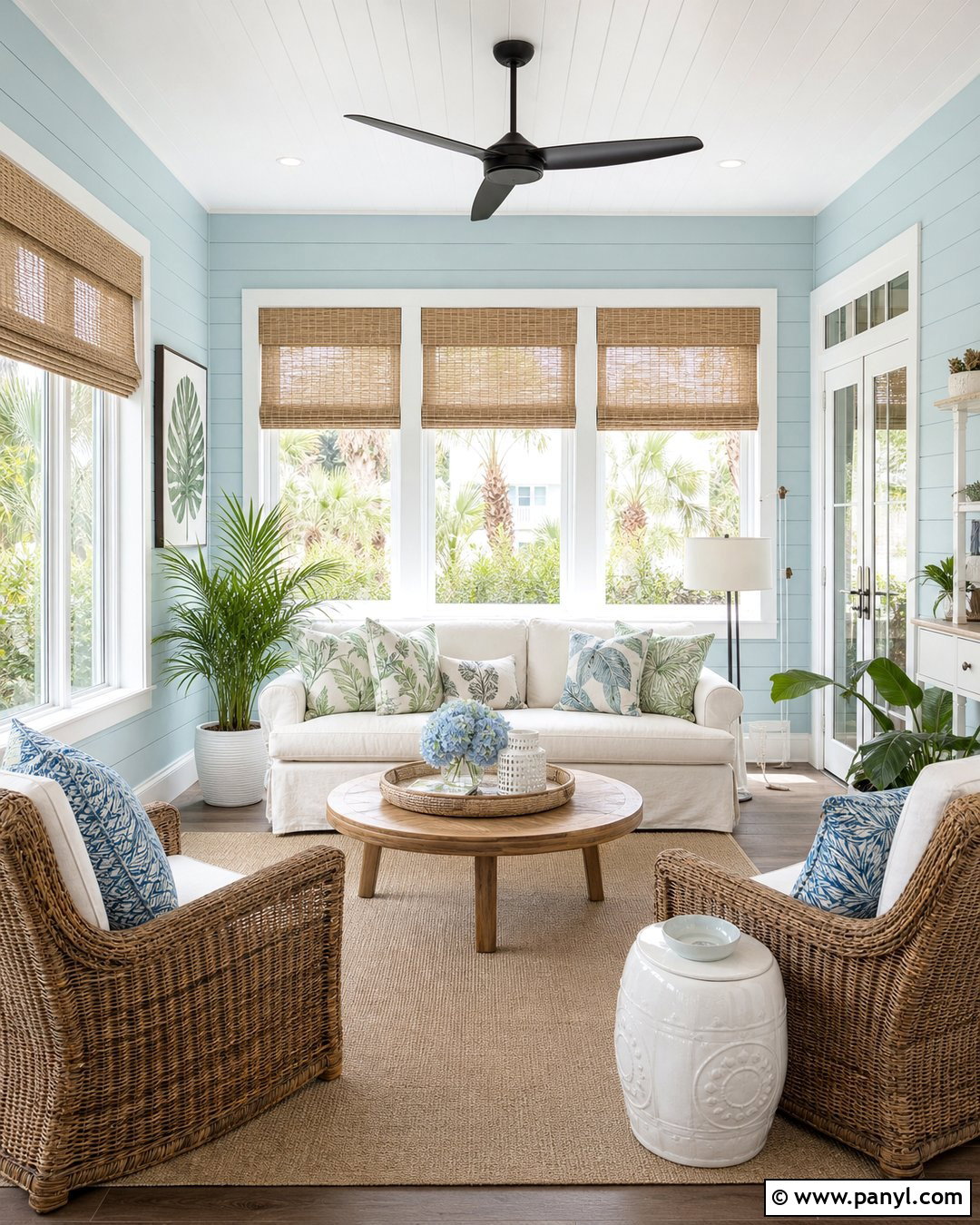 Light Blue Shiplap Sunroom - 20 Light Blue Shiplap Ideas