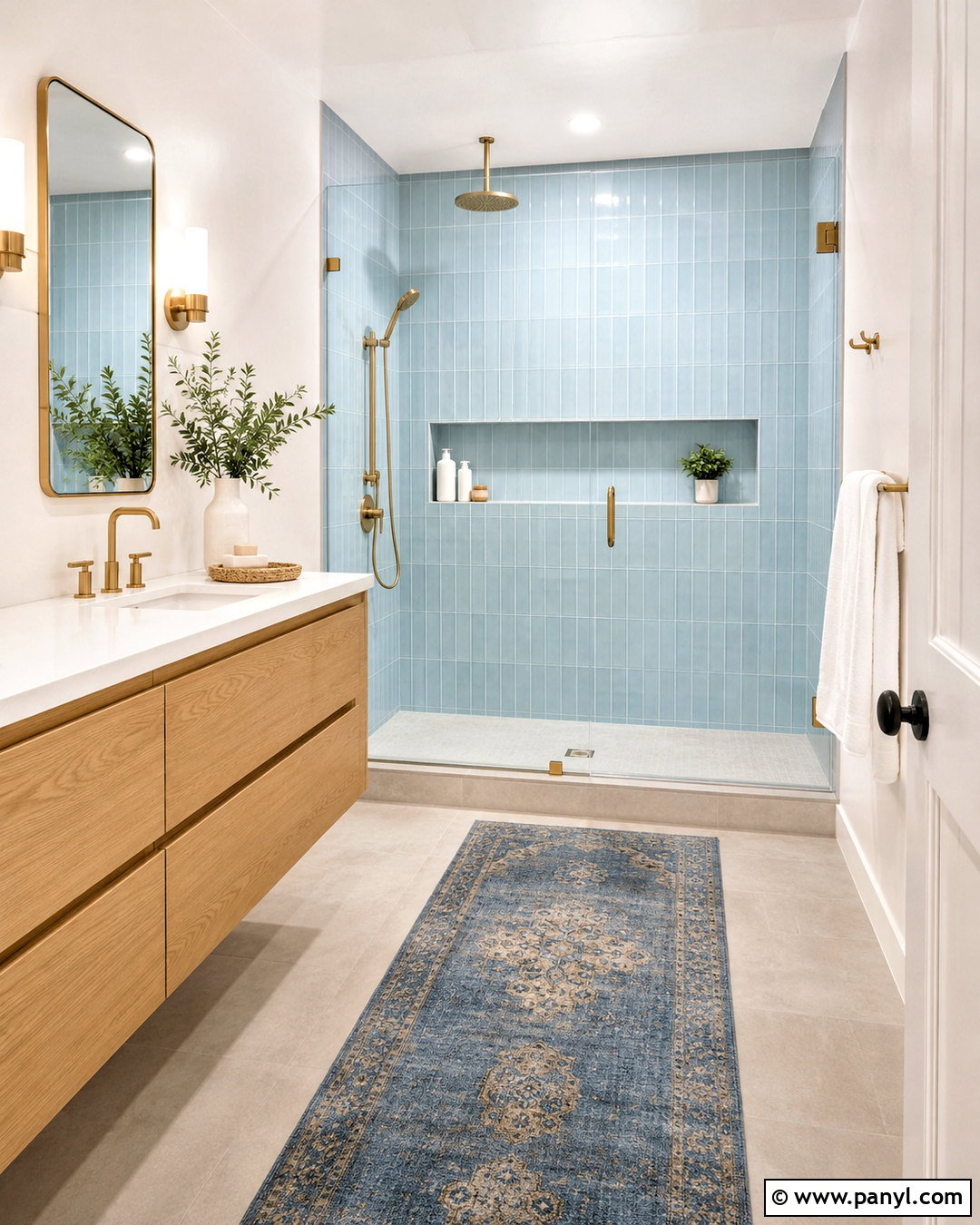 Light Blue Shower Tile Bathroom - 20 light blue and white bathroom ideas