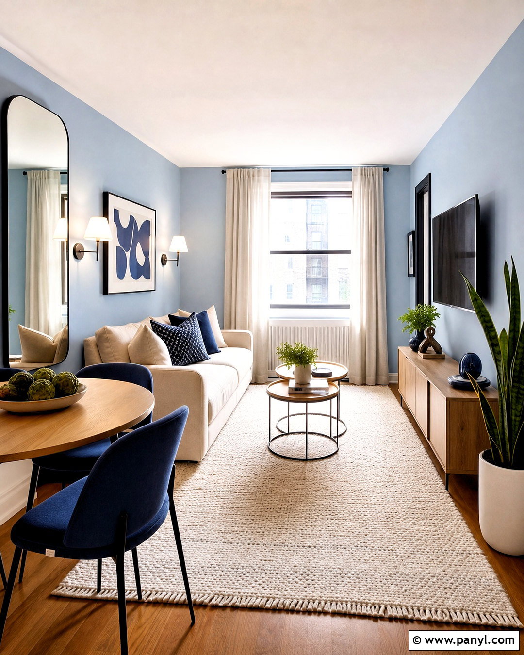 Light Blue Small Apartment Living Room - 20 light blue interior ideas