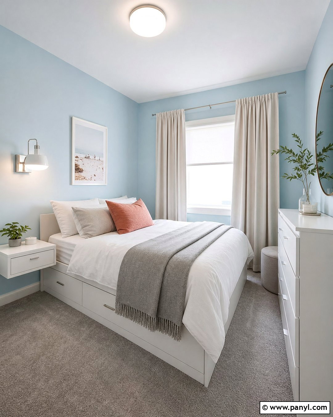 Light Blue Small Bedroom With Grey Carpet - 20 Light Blue Walls Grey Carpet Ideas