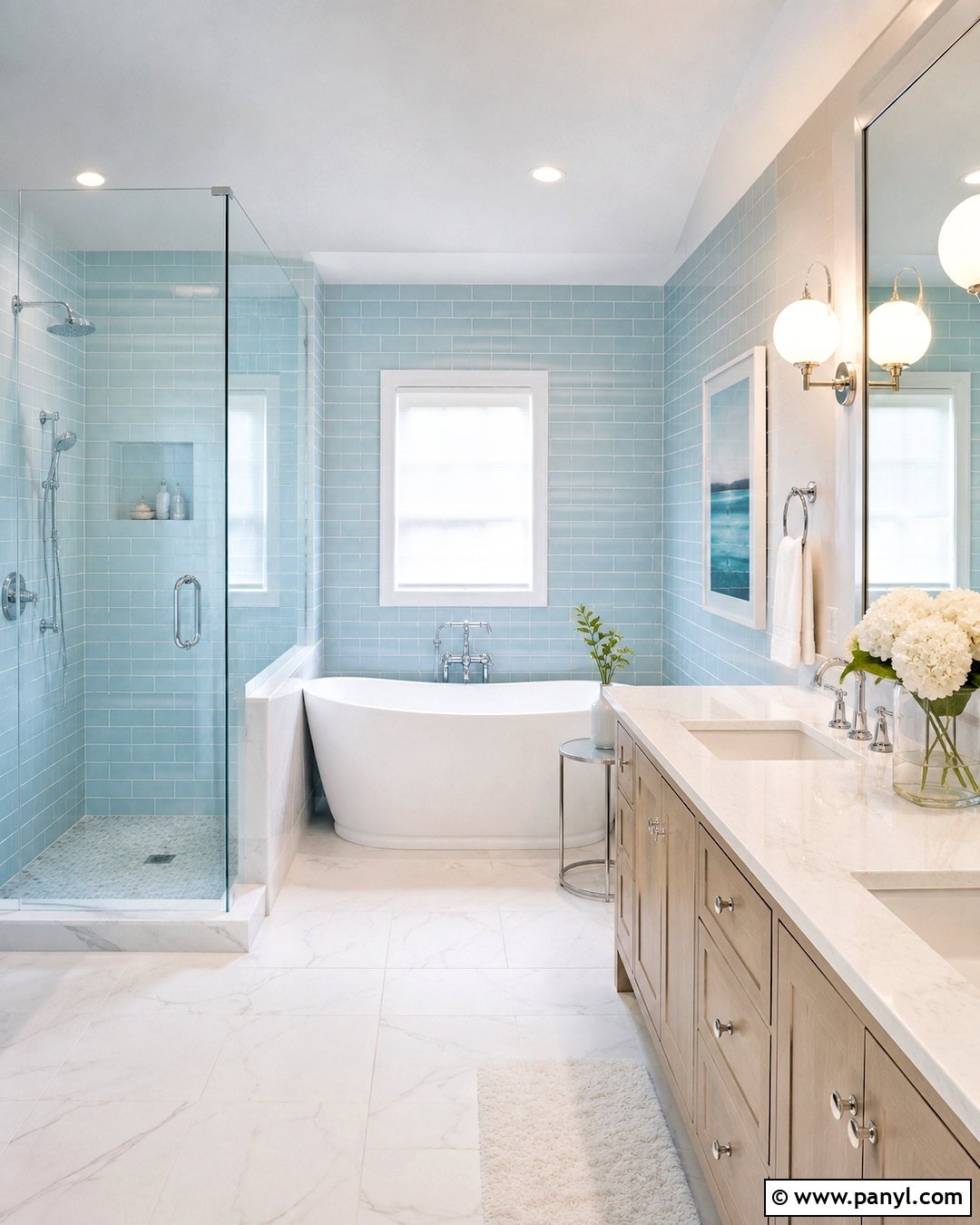 20 Light Blue and White Bathroom Ideas for a Serene Spa Style