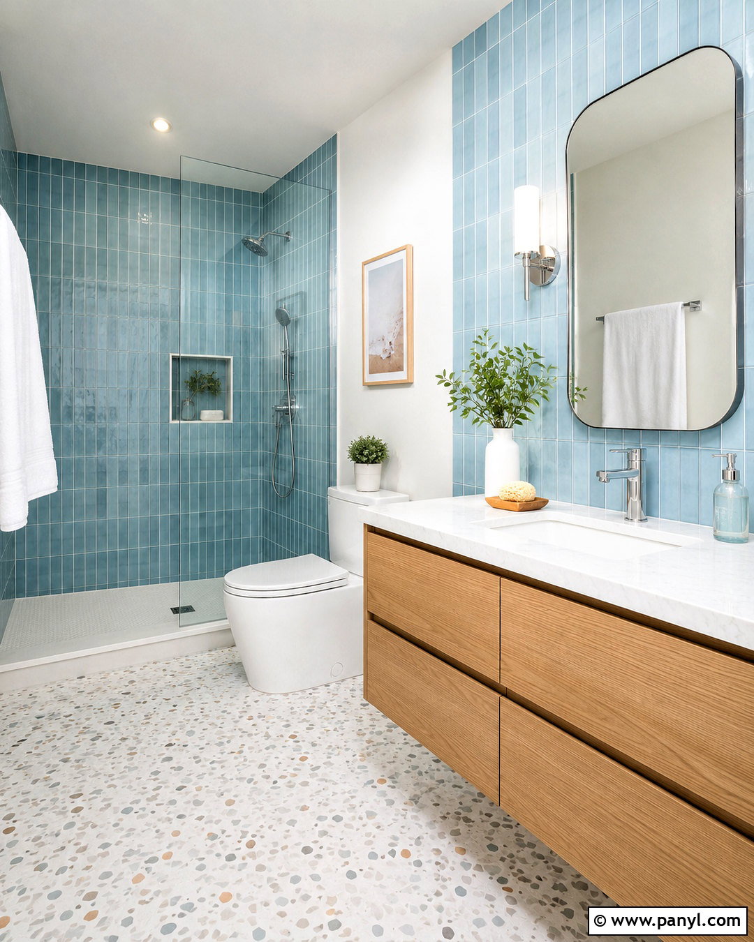 Light Blue Subway Tile Bathroom - 20 modern blue bathroom ideas