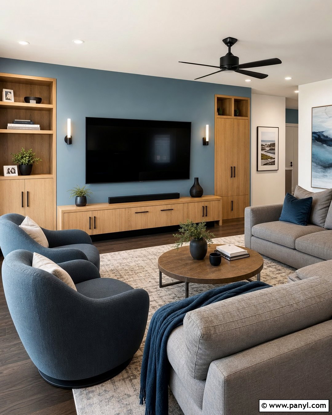 Light Blue TV Accent Wall - 35 light blue accent wall ideas