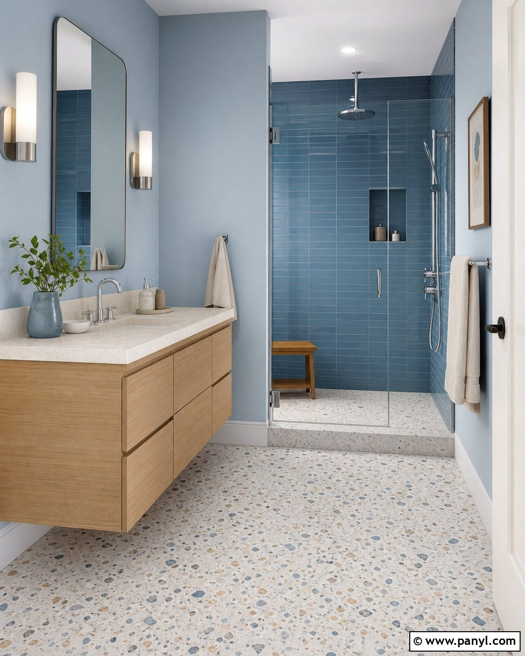 Light Blue Terrazzo Bathroom - 20 Light Blue Color For Bathroom Ideas