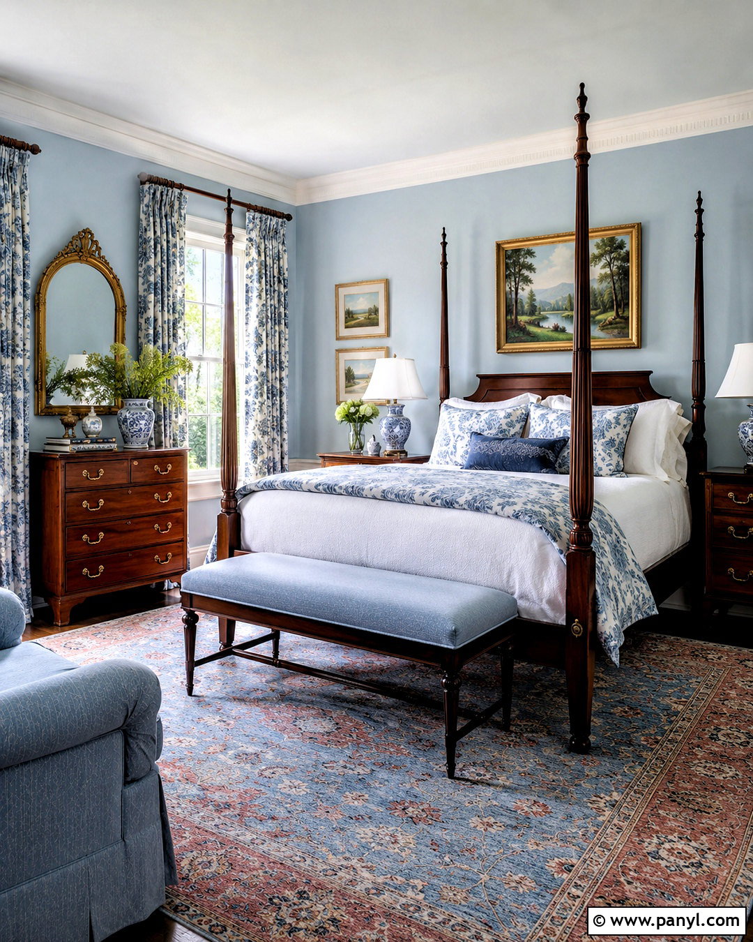 Light Blue Traditional Bedroom - 20 light blue interior design ideas