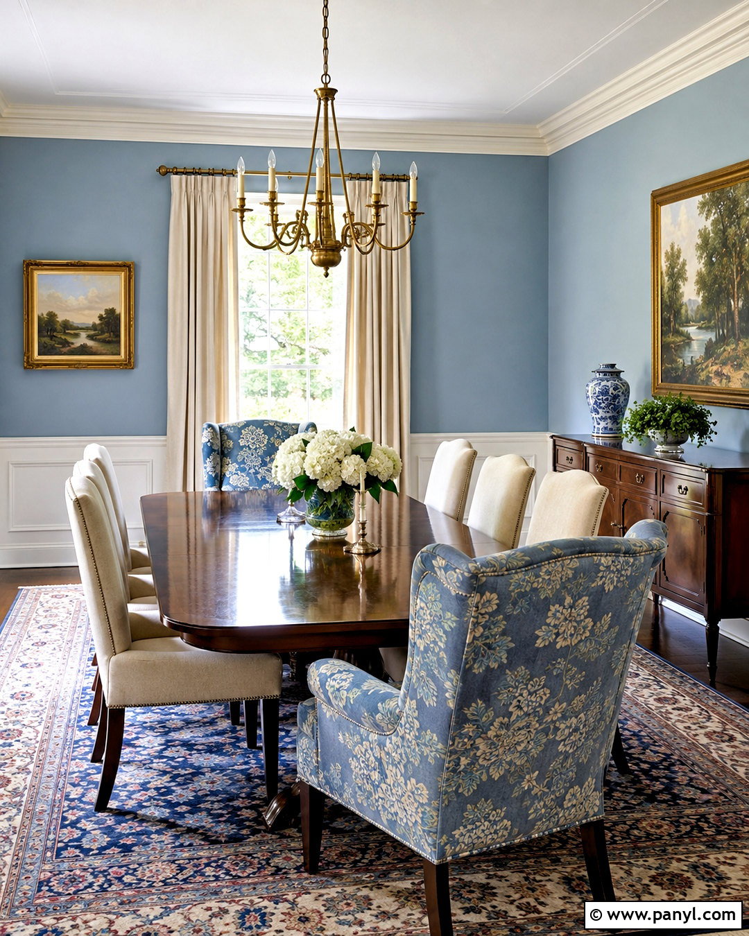 Light Blue Traditional Dining Room - 20 light blue rooms