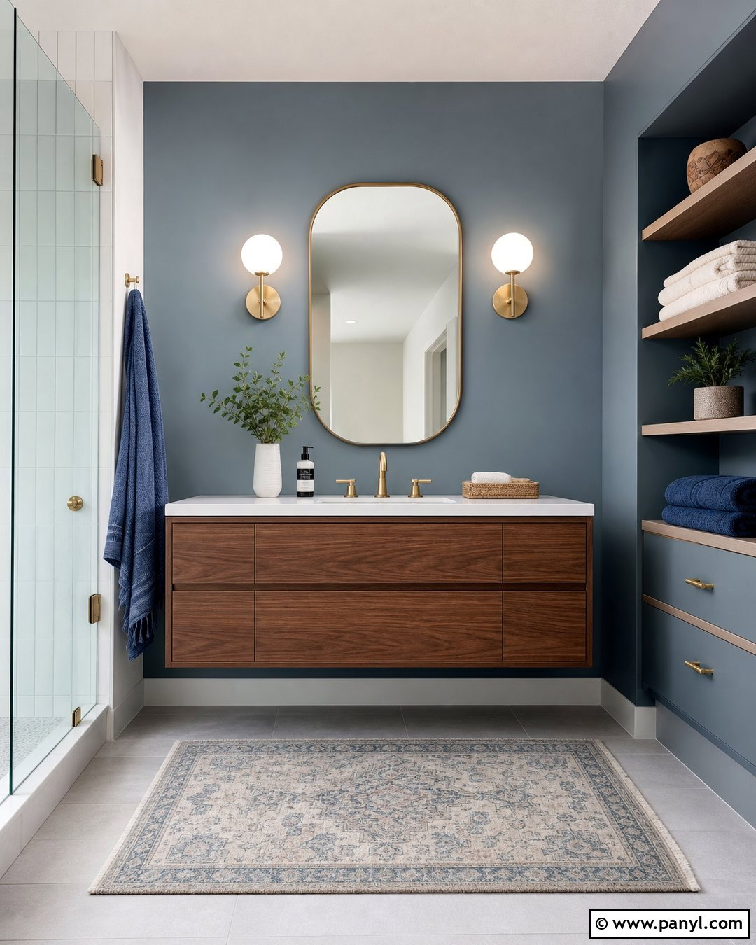 Light Blue Vanity Accent Wall - 35 light blue accent wall ideas
