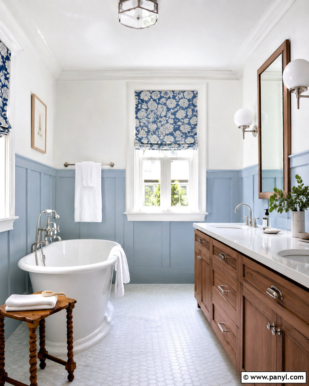 Light Blue Wainscoting Bathroom - 20 light blue and white bathroom ideas